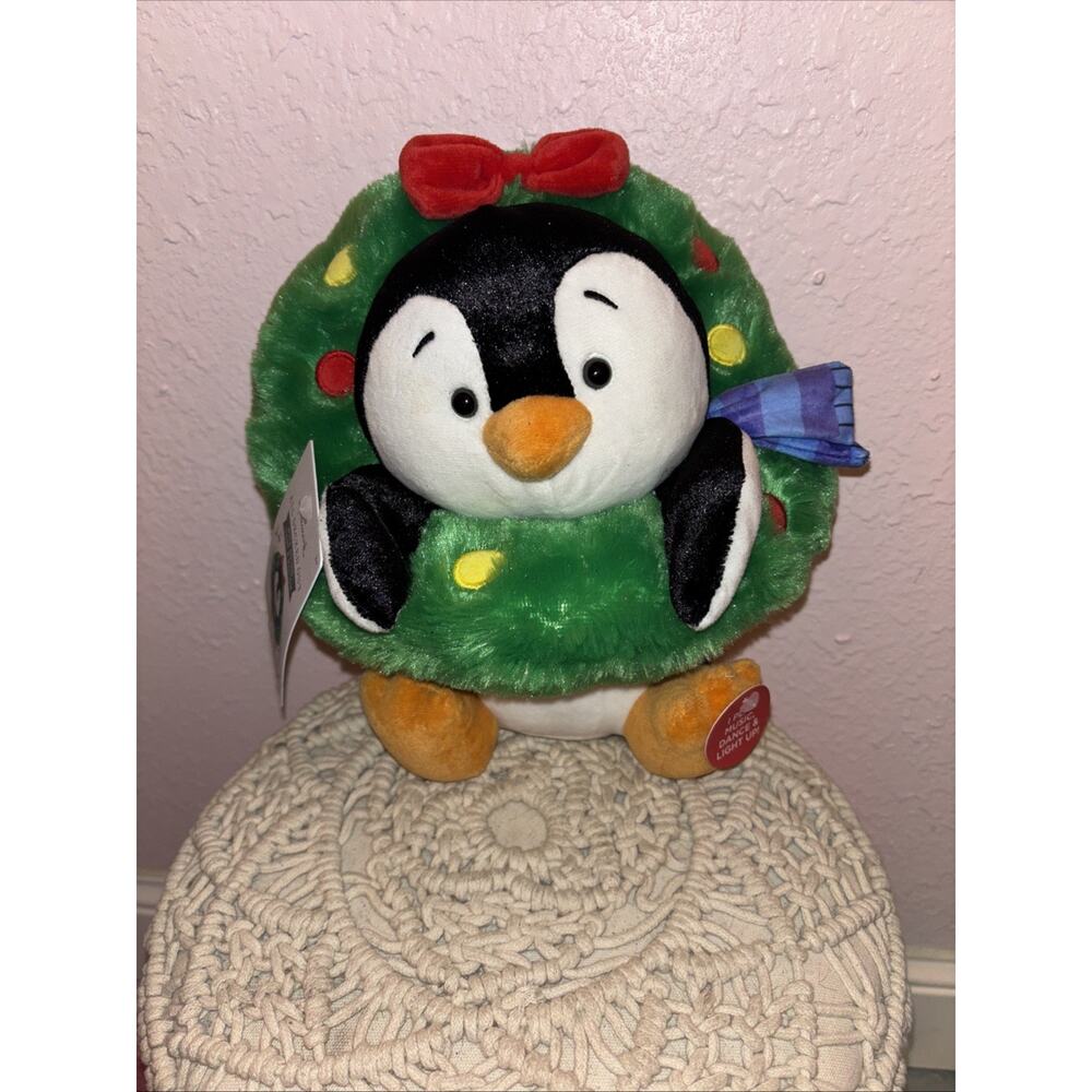Hallmark Playful Penguins All Decked Out Animated Musical Light Plush Stuffed